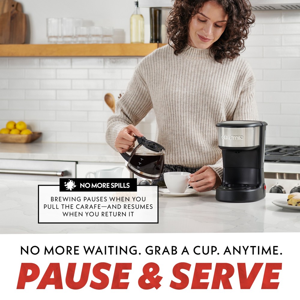 Gourmia 5 Cup Coffee Maker, Pause & Serve, Keep Warm, One-Touch Brew
