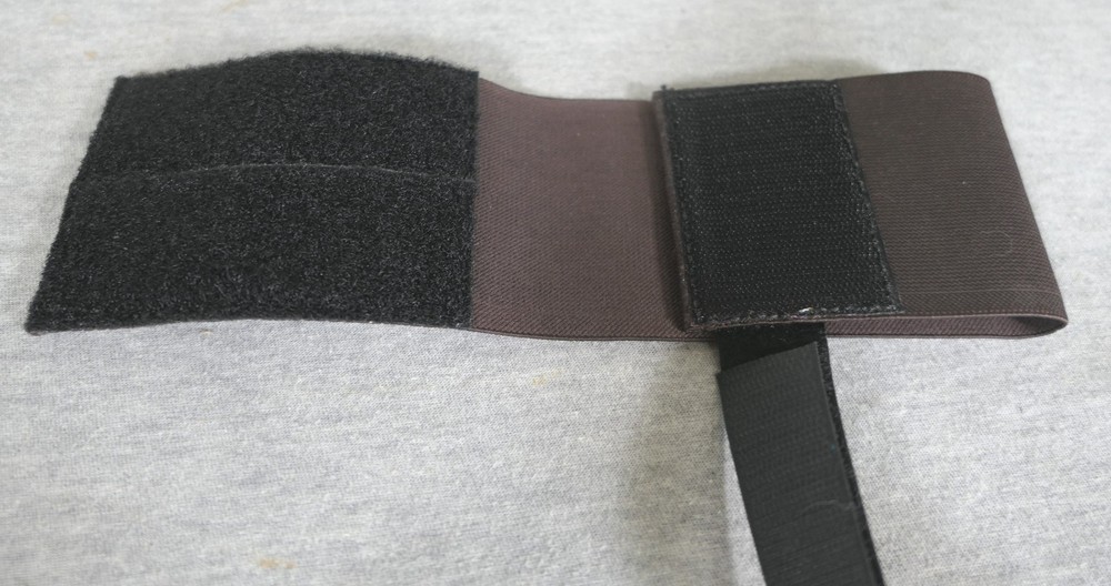 Unbranded Brown Plain Leather Elastic Hook & Loop Leg Thigh Arm Strap Band