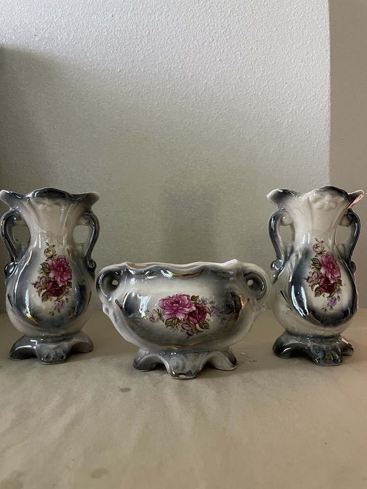 Ceramic Small vase set 1990s vintage