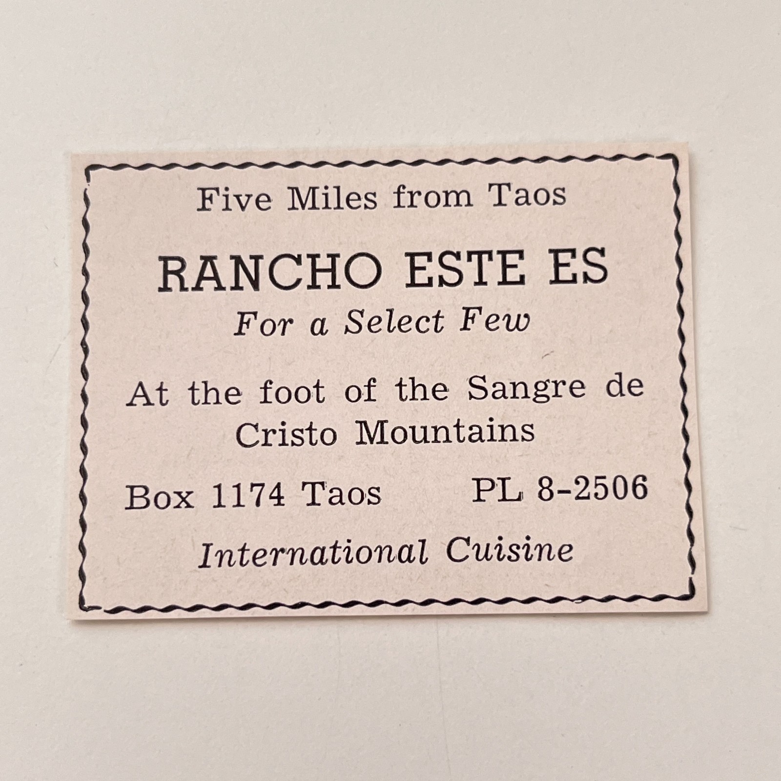 Rancho Este Es International Cuisine 1960 NM Ad TAK2-S29