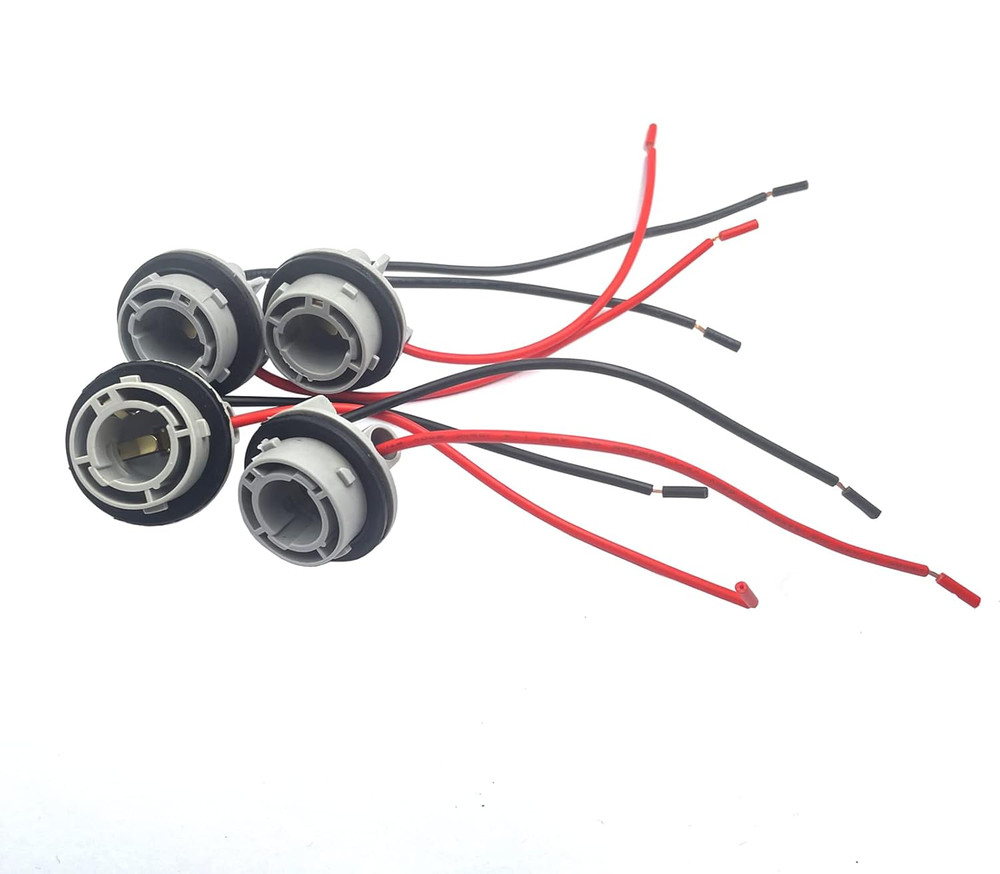 4 Pack 1156 BA15S LED Bulbs Socket Pre-Wired Socket Holder Adapter Connector ...