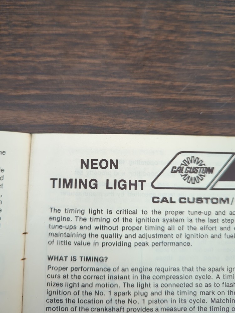 Cal Custom Hawk Operating Instructions Manual For Tachometer Compression Timing
