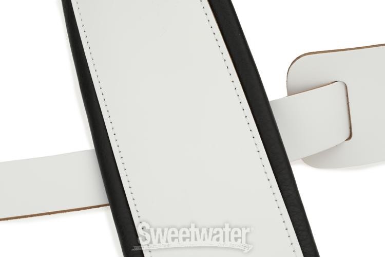 Levy's M26PD-WHT_BLK Top Grain Leather Guitar Strap - Panda
