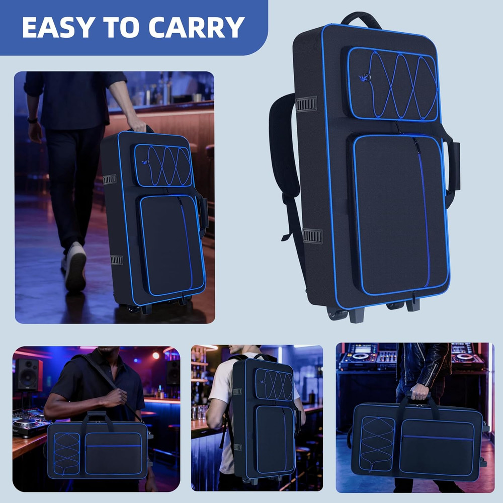 Rolling DJ Controller Case with Wheels Compatible with DDJ-FLX10/ 1000/ 1000SRT/