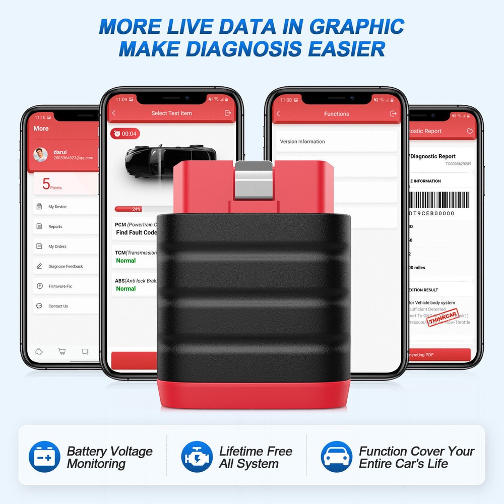 2024 THINKCAR Thinkdiag Mini OBD2 Scanner Code Reader All System Diagnostic Tool