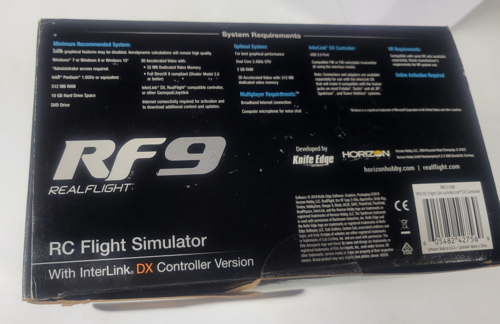RealFlight RF9 RC Flight Simulator Software w/ Spektrum Interlink DXController