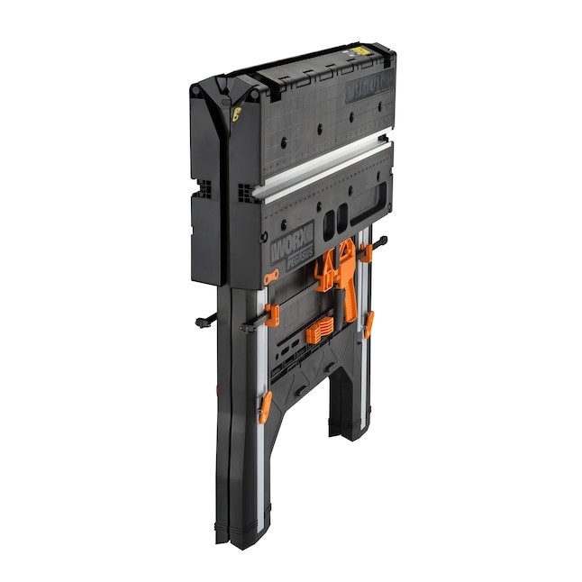 WORX Pegasus Work Table 25'' Portable Folding Workbench Black Orange