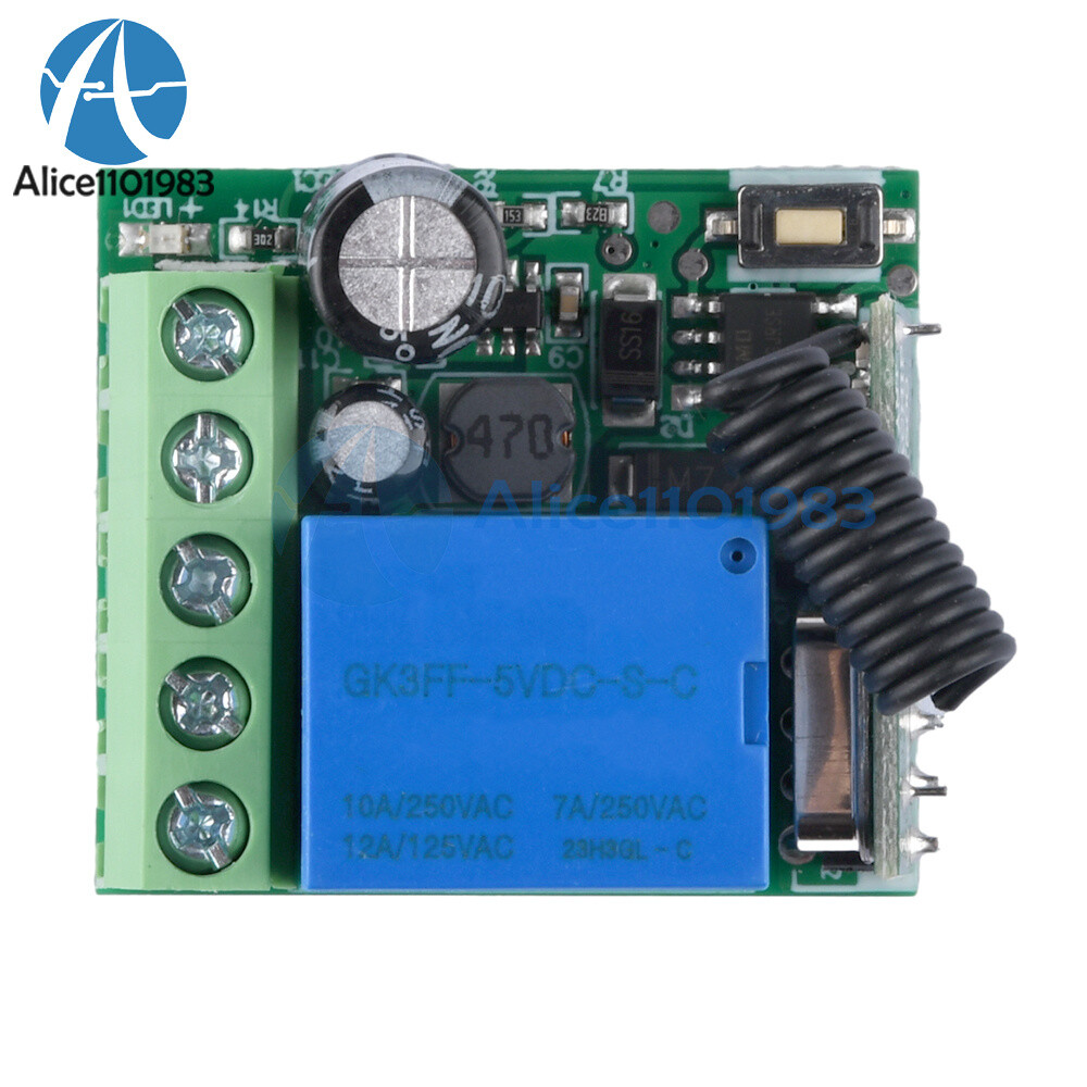 433Mhz 5-60V 1CH Universal Wireless Remote Control Switch Relay Receiver Module