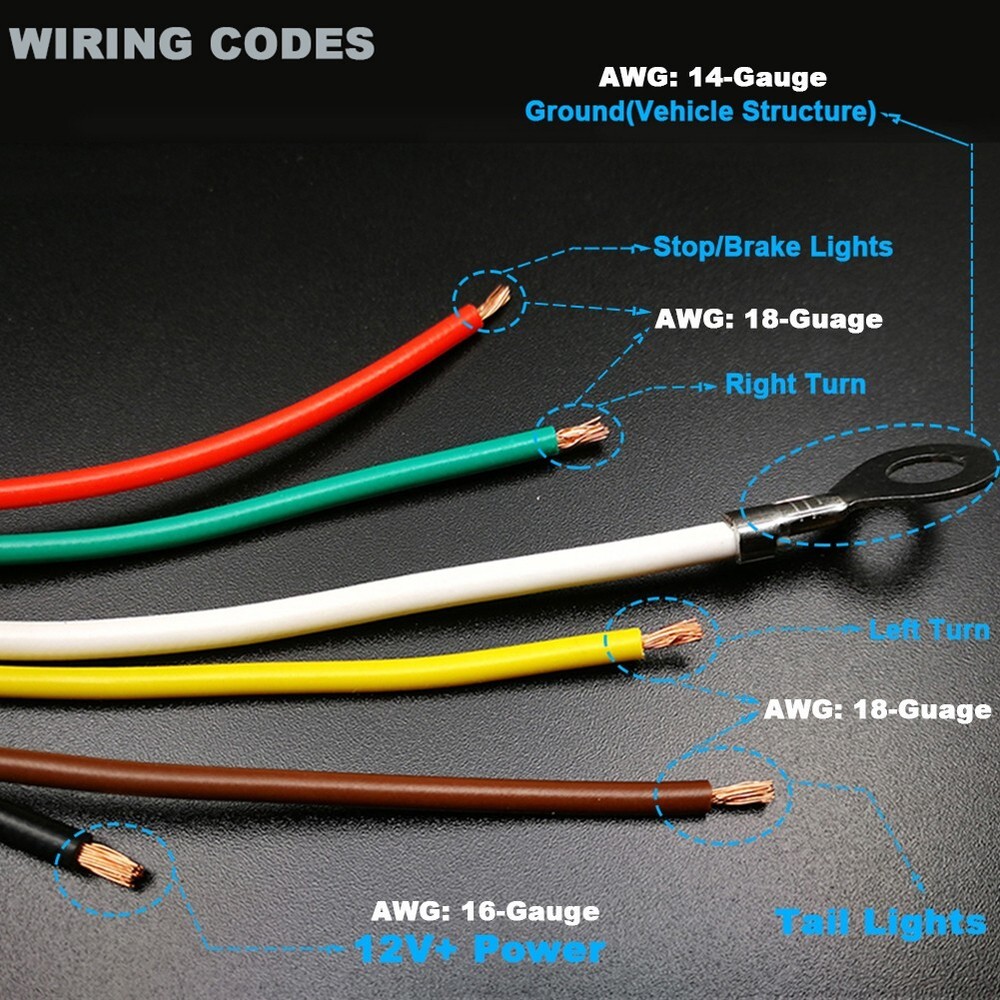 Circuit Protected Powered Tail Light Converter with 4-Way Flat Trailer Connector