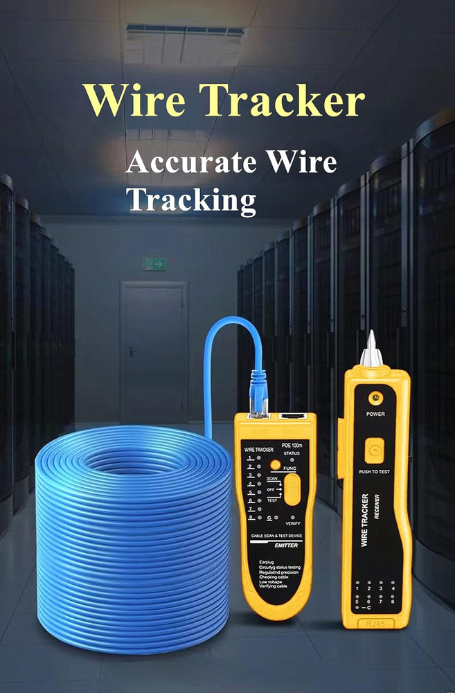 RJ45 Crimp Tool Kit with Wire Tracker, Stripper & Connectors for Easy Setup