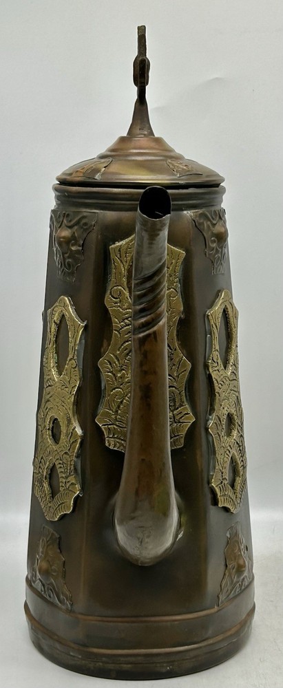 Large Moroccan Brass Copper Coffee Tea Pot