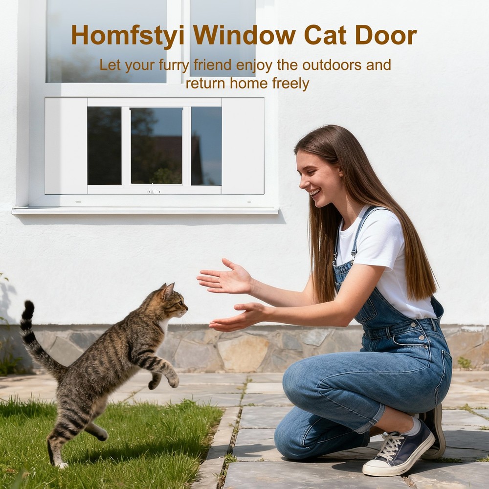 Cat Window Door with Magnets - Quick-Fit Insert for Easy Access