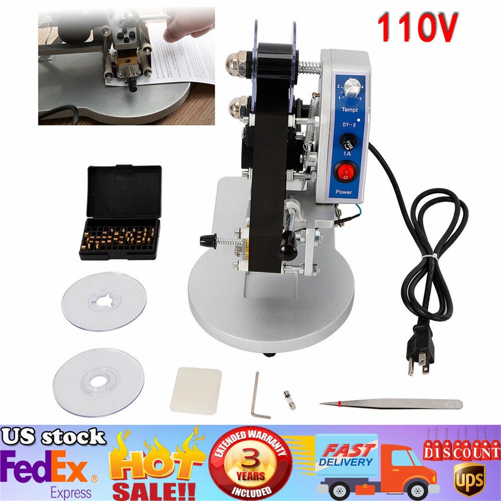 DY - 8 Hot Stamp Printer Manual Ribbon Coding Hot Foil Stamping Date Code Tool