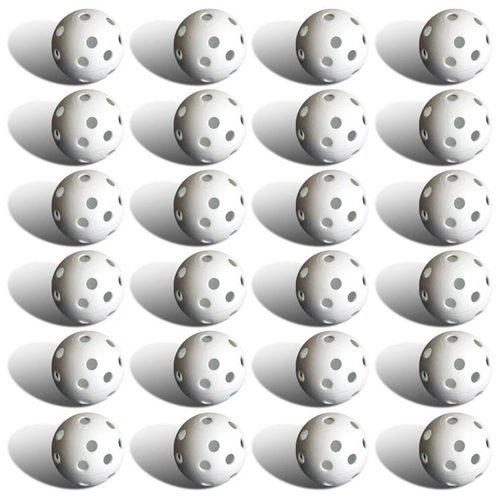 24 Count Plastic Practice Golf Balls Perforated Training Swing Simulator Range