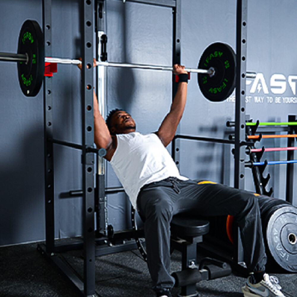 1000Lbs Capacity Multi-Functional Power Rack w Adjustable Pullup Squat Rack