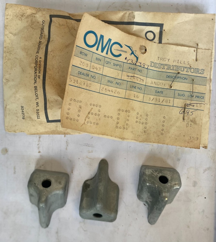 JOHNSON EVENRUDE OMC ANODE PART# 432397