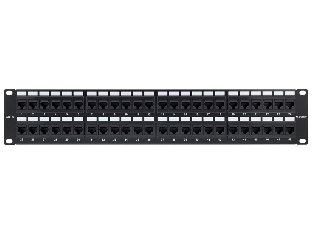 Networx Rackmount 2U 48 Port Network Patch Panel (19-inch Cat6 Patch Panel