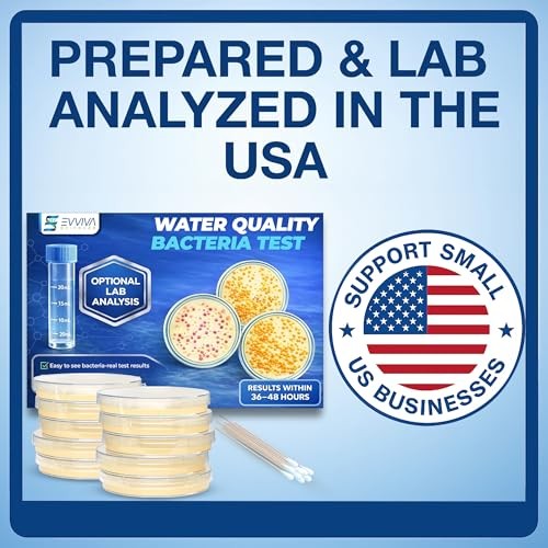 Evviva Sciences Water Bacteria Test Kit – 10 Tests for Total Bacteria,
