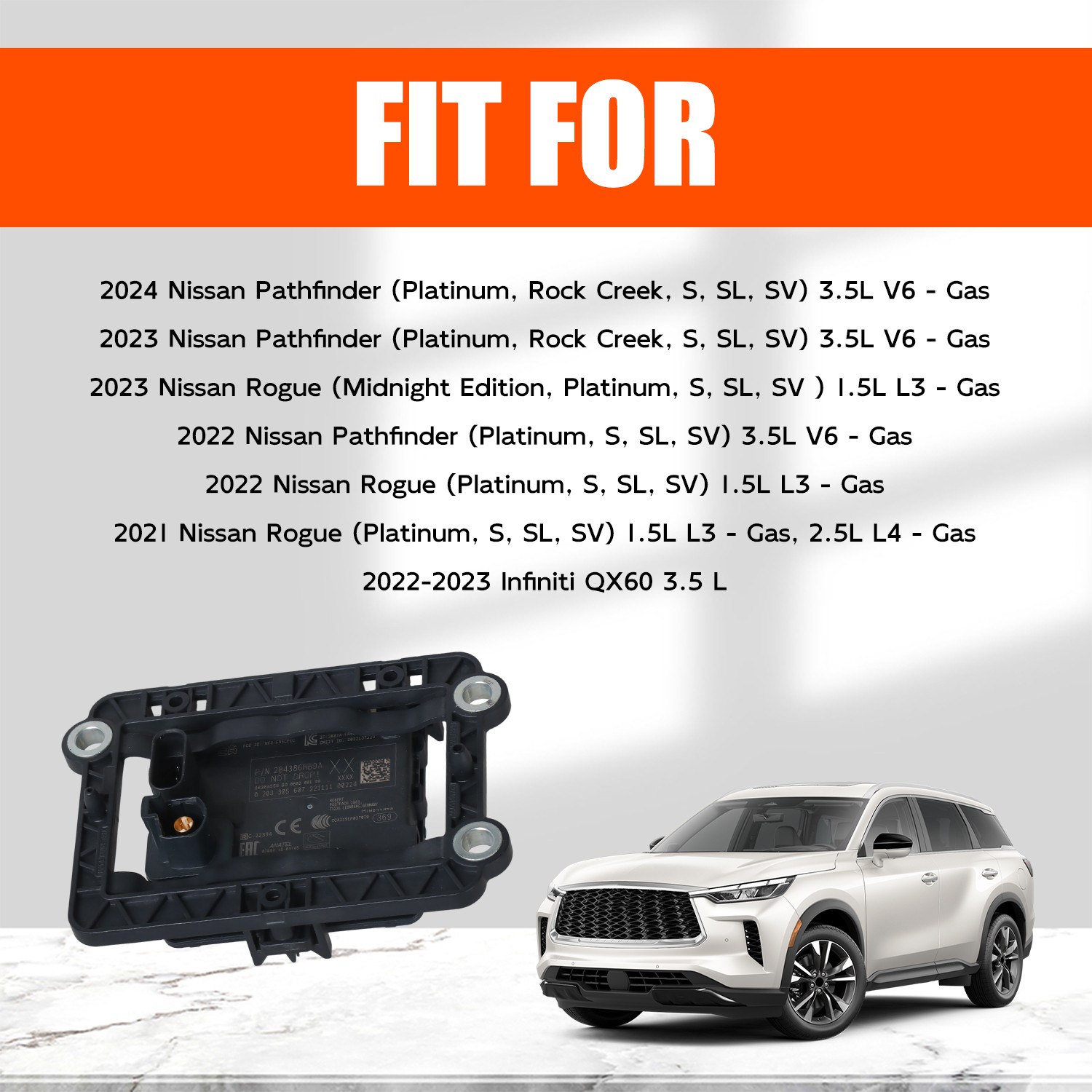 Front Distance Radar Sensor Fits for 21-24 Nissan Rogue 22-24 Nissan Pathfinder