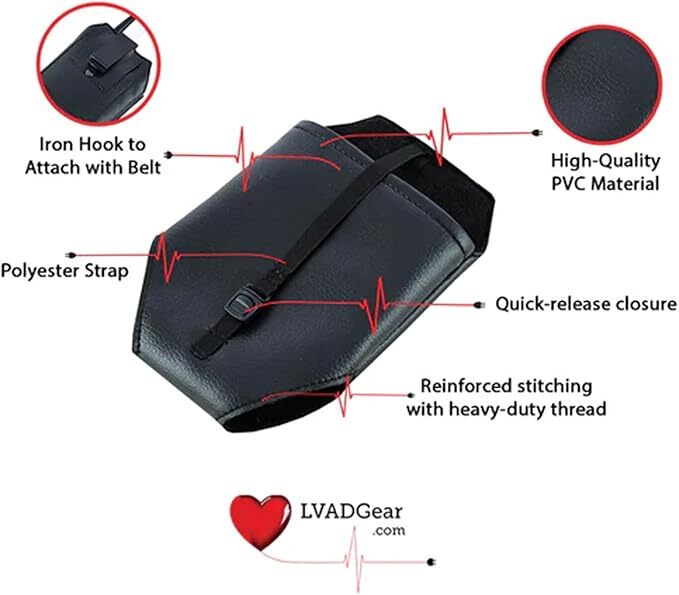 LVAD Battery Pouch – Durable & Protective Carry Case with Quick-Release Strap