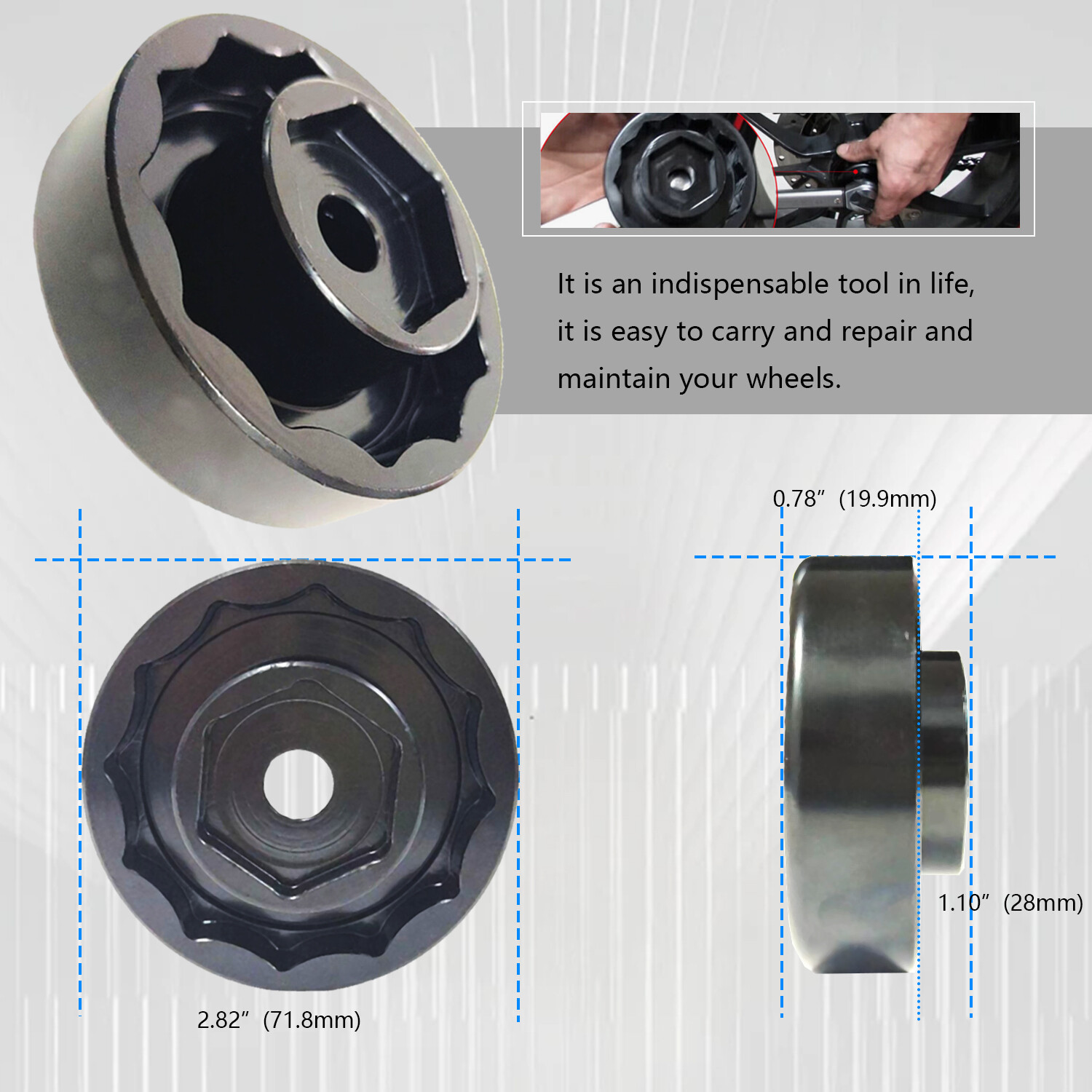 Front Rear Wheel Axle Nut Socket Tool for Ducati 1199 Panigale, Multistrada 1200