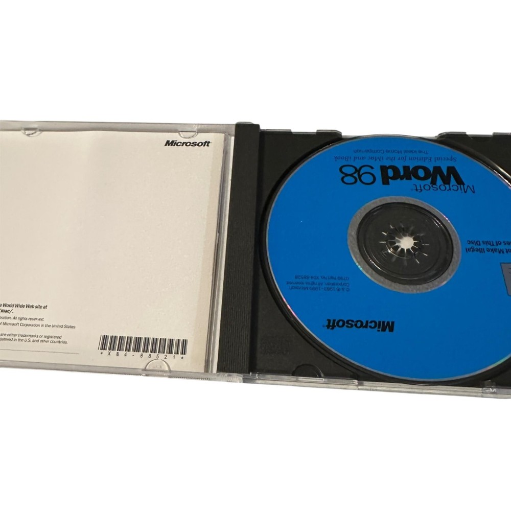 Microsoft Word 98 iMac And iBook Edition PC Software with CD Key