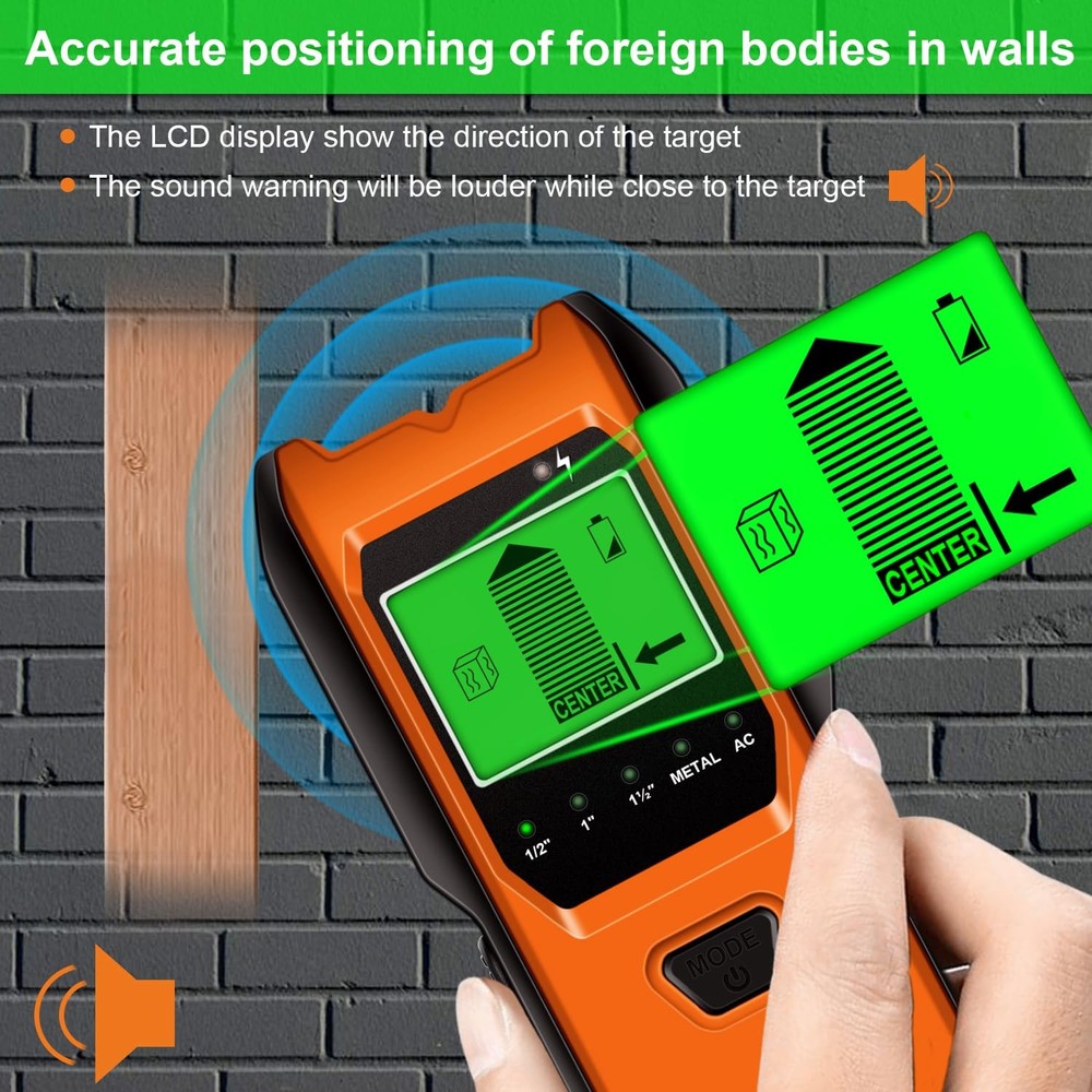 Stud Finder Wall Scanner, 5 in 1 Multifunction Stud Locator with Smart Sensor...