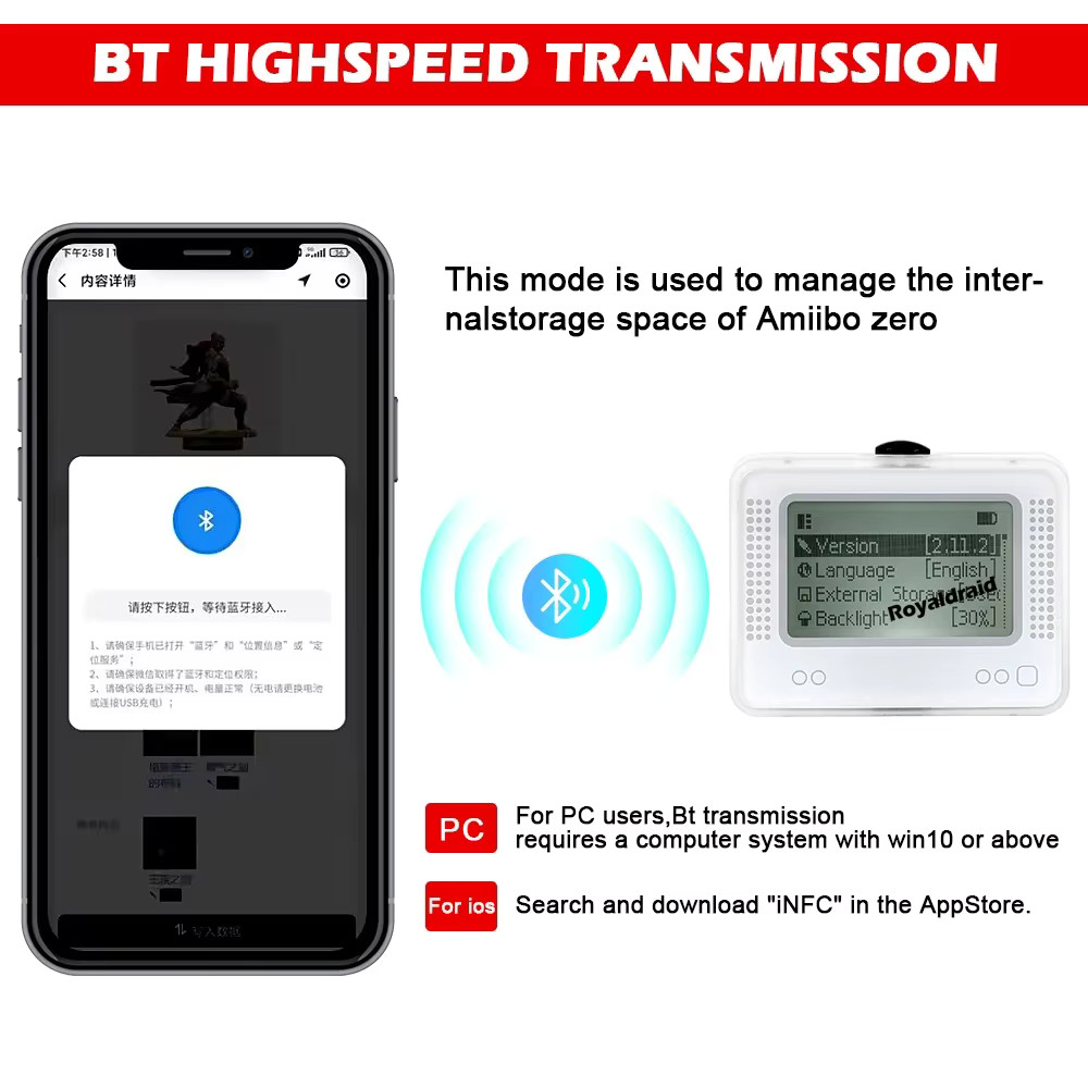 For Allmiibo Chargeable Intelligent Simulator Emulator Bluetooth-Compatible Univ