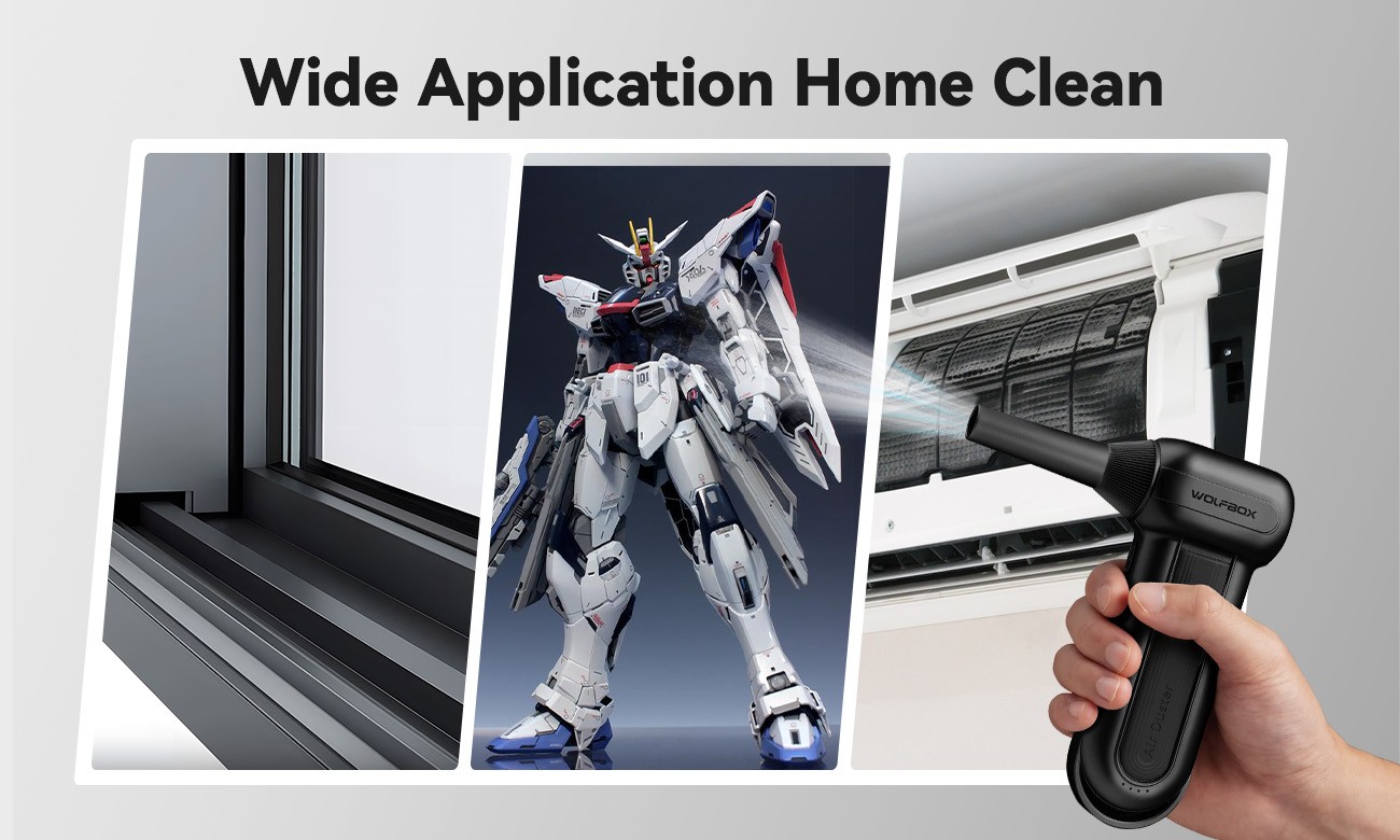 WOLFBOX Rechargeable Air Duster 150000RPM Brushless Motor Turbo Fan Blower DF100