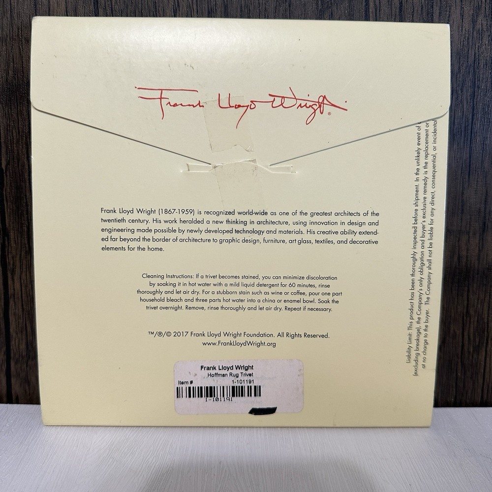 CoasterStone Frank Lloyd Wright Single Trivit 7" Round Hoffman Rug Pattern