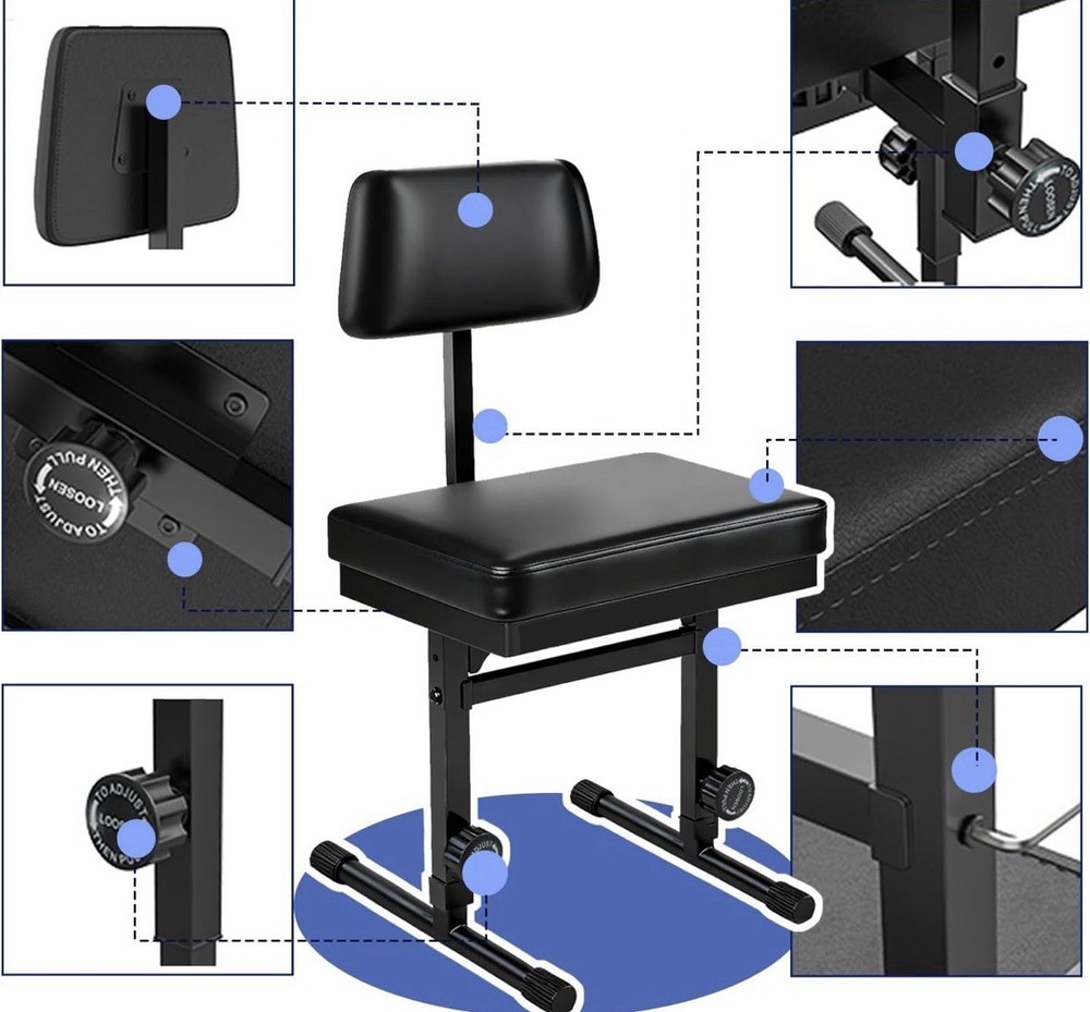 MXQMKL Ajustable Piano Bench With Storage