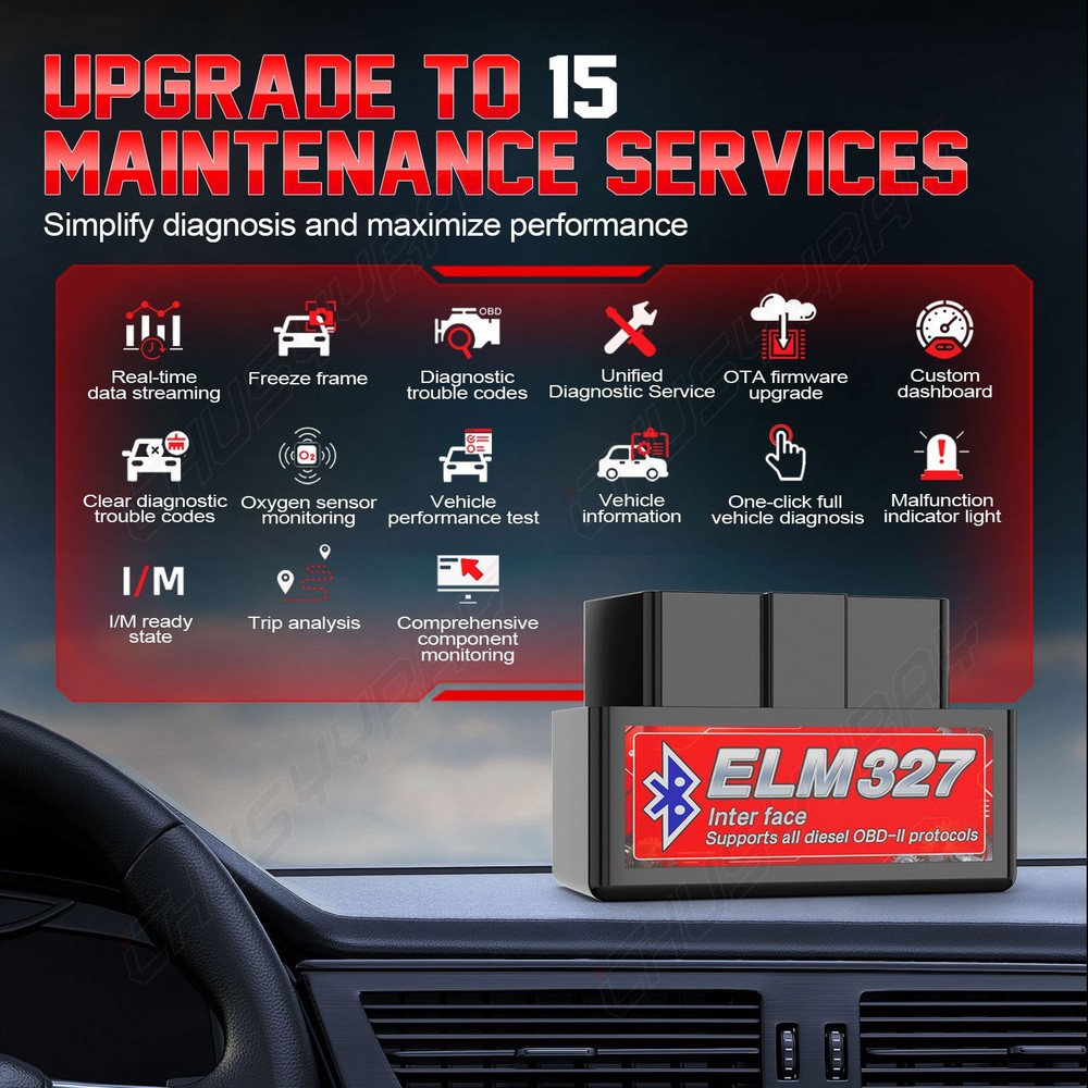 ELM327 V5.1 Bluetooth OBD2 Code Reader For Android/ios Torque Super Diagnostic