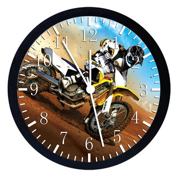 Motor Cross Black Frame Wall Clock W49