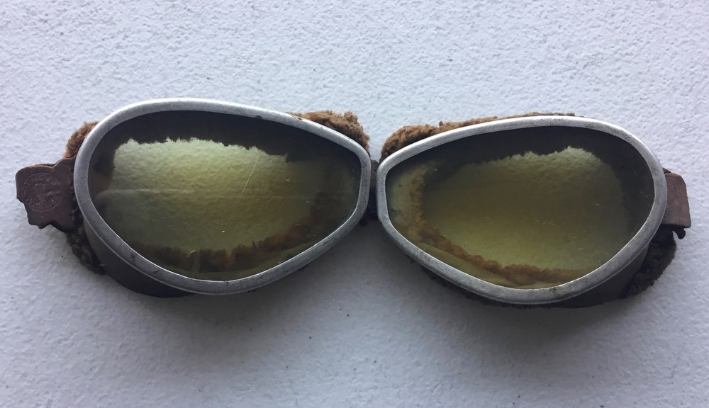 WWII Fur Lined Pilot Aviator Goggles