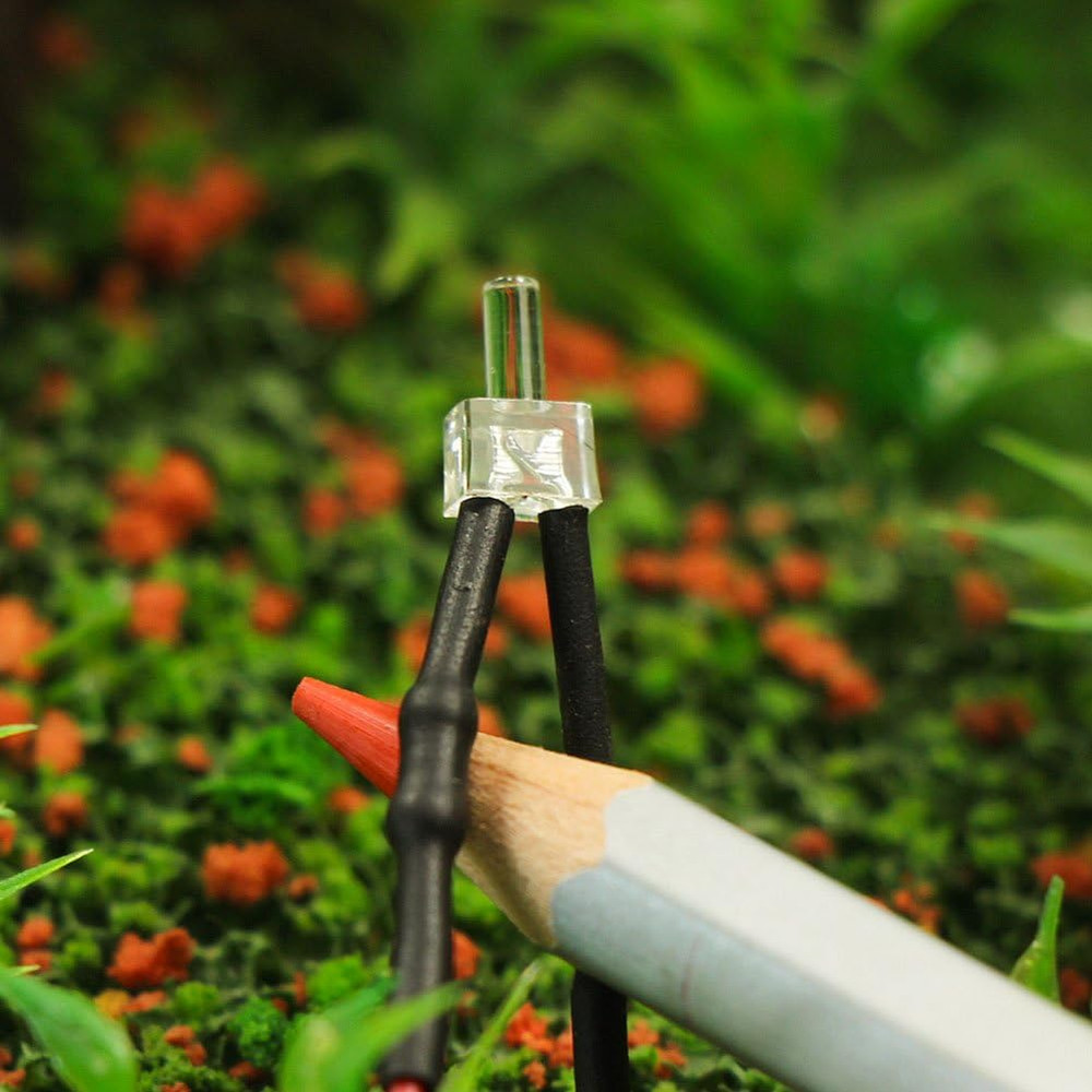 20pcs Pre-Wired 2mm Warm White LED Lights for Model Train Layouts & Projects