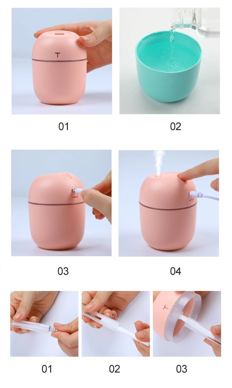 220ml Portable USB LED Mini Car Home Humidifier Aroma Oil Diffuser Mist Purifier