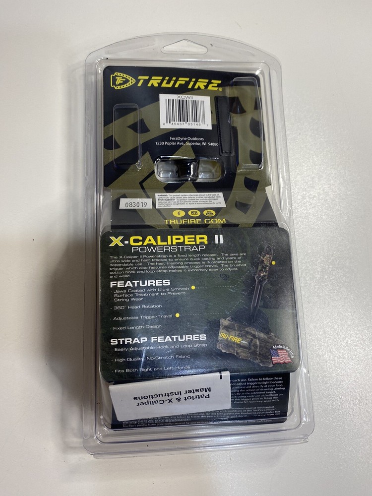 Archery Wrist Trigger Release TRUFIRE® X-Caliper II Powerstrap 360° Adjustable