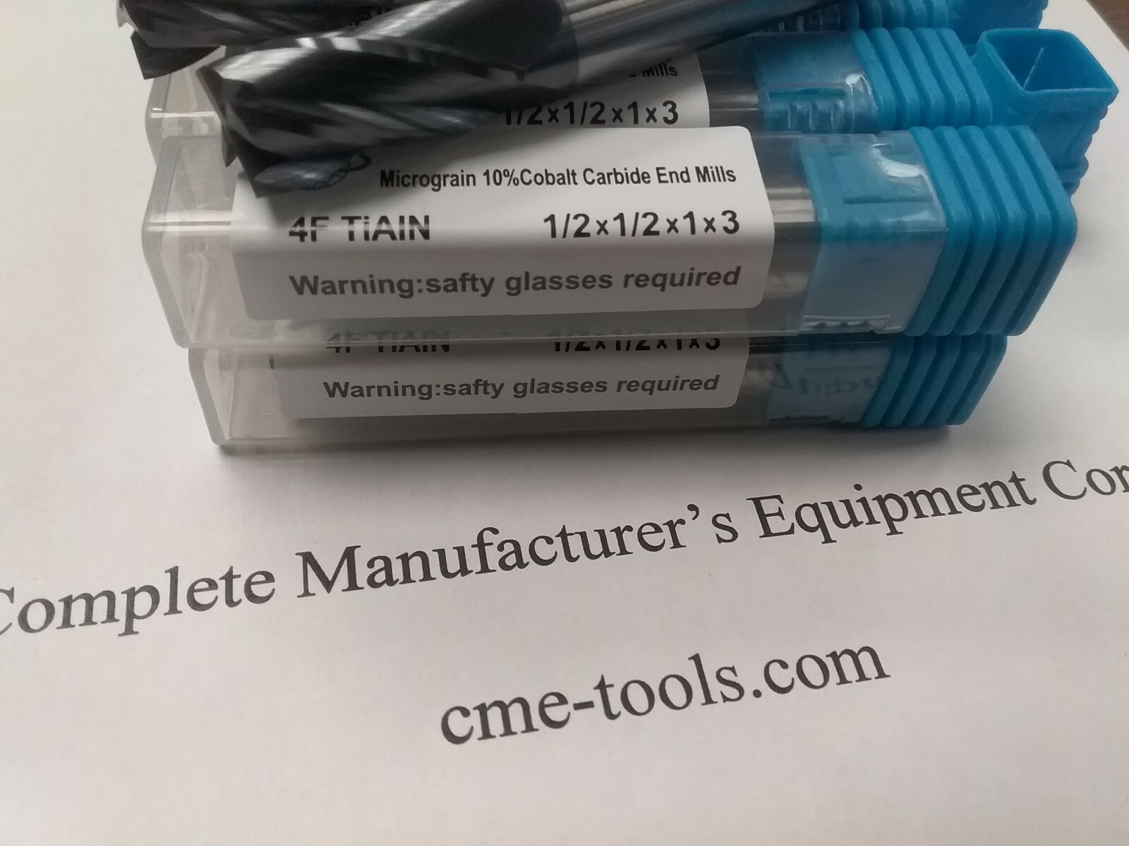 10pcs 1/2"x1x3 Solid Carbide End Mills Tialn Coated,4flt s/e,center-cutting-new