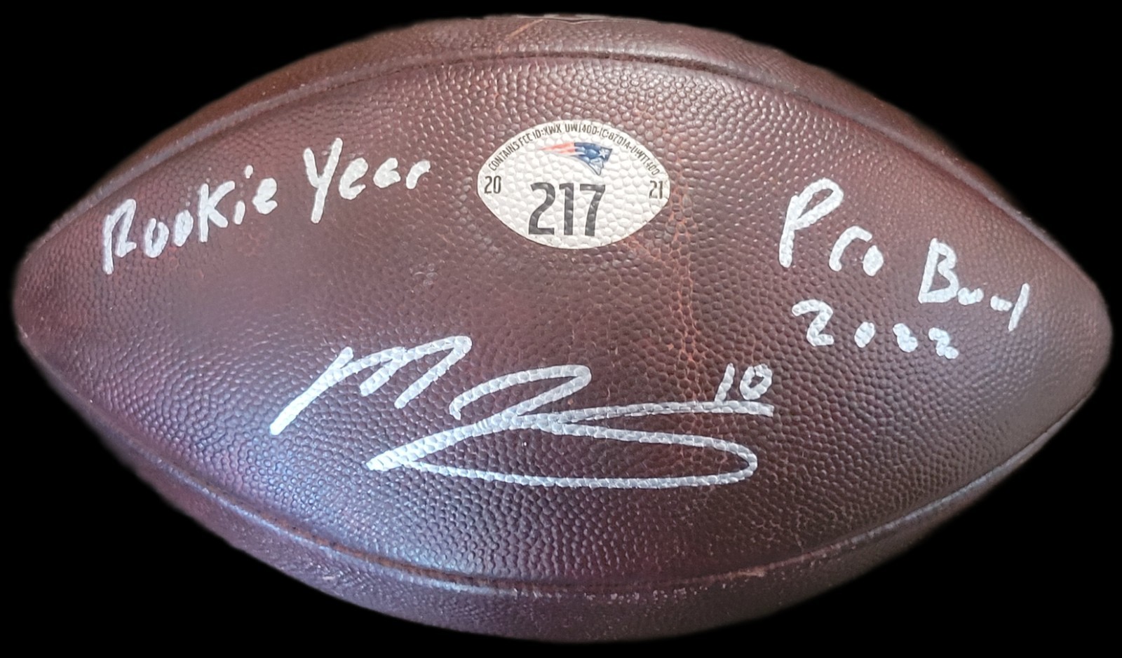 Mac Jones Autographed Game Used Photomatched Rookie Football Career High   🔥