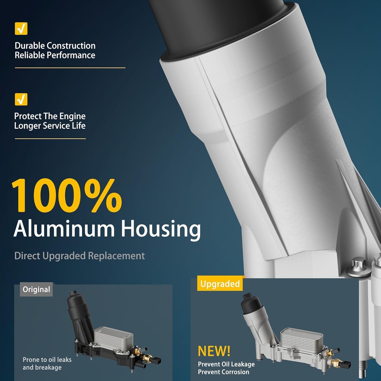 926-876 926-959 Aluminum Oil Filter Housing w/Cooler fo Chrysler Dodge Jeep 3.6L