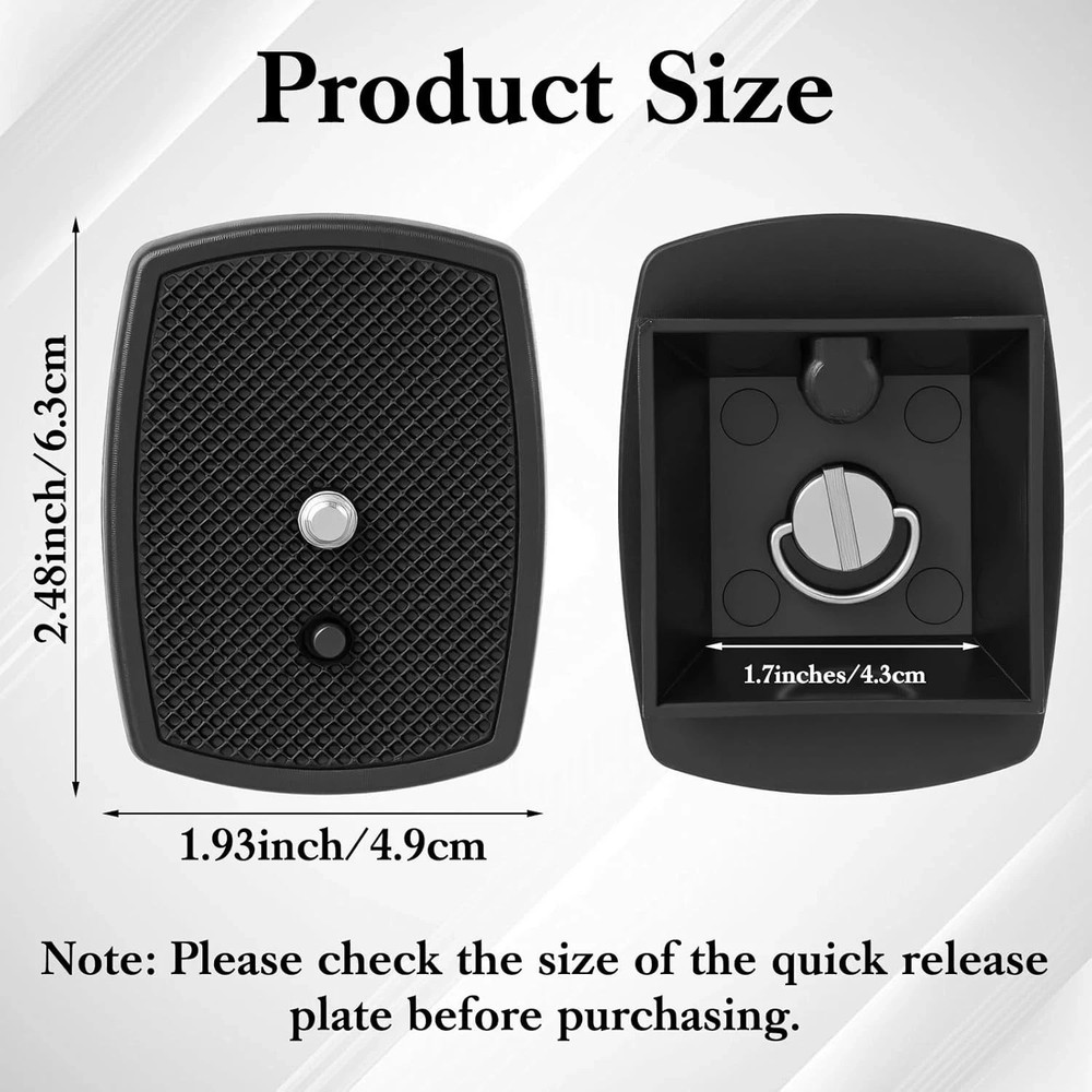 2 PCS Quick Release Tripod Adapter Plate - Universal Camera Mount, 2.48x1.93in