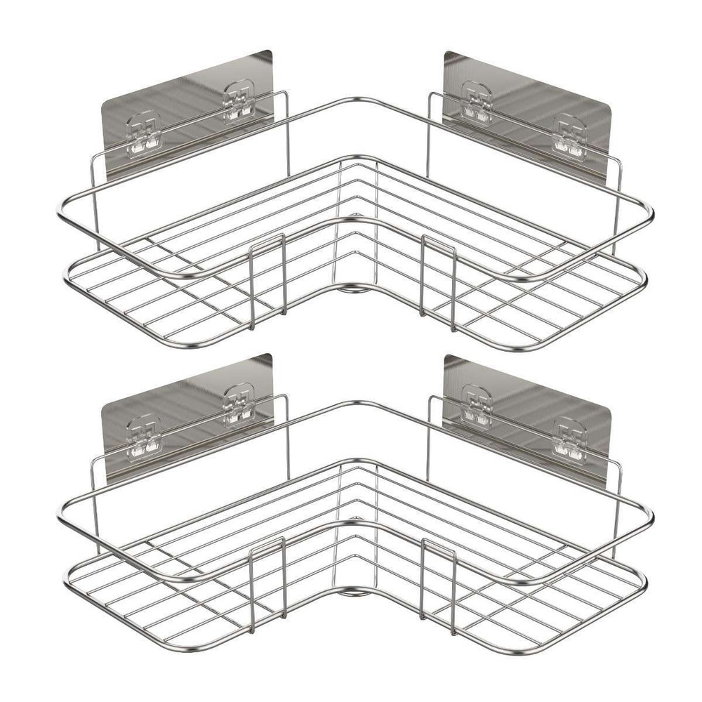 Shower Caddy Shelf Bath Storage Holder Organizer Bathroom Corner Triangular Rack