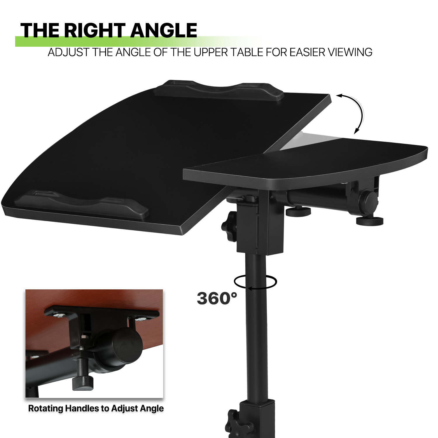 [ADJUSTABLE HEIGHT & ANGLE DESK] Rolling Swivel Laptop Table Portable Sofa Tray