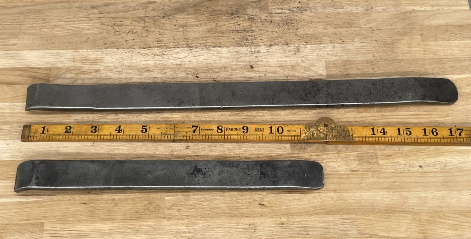 2 Vintage Tyre Levers THE RENSHAW Tyre Lever 17-1/2" & 11-1/4" Old Tool