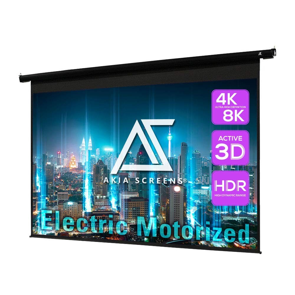 104-Inch Motorized Projector Screen, 4:3, Electric Drop Down Projector Screen...