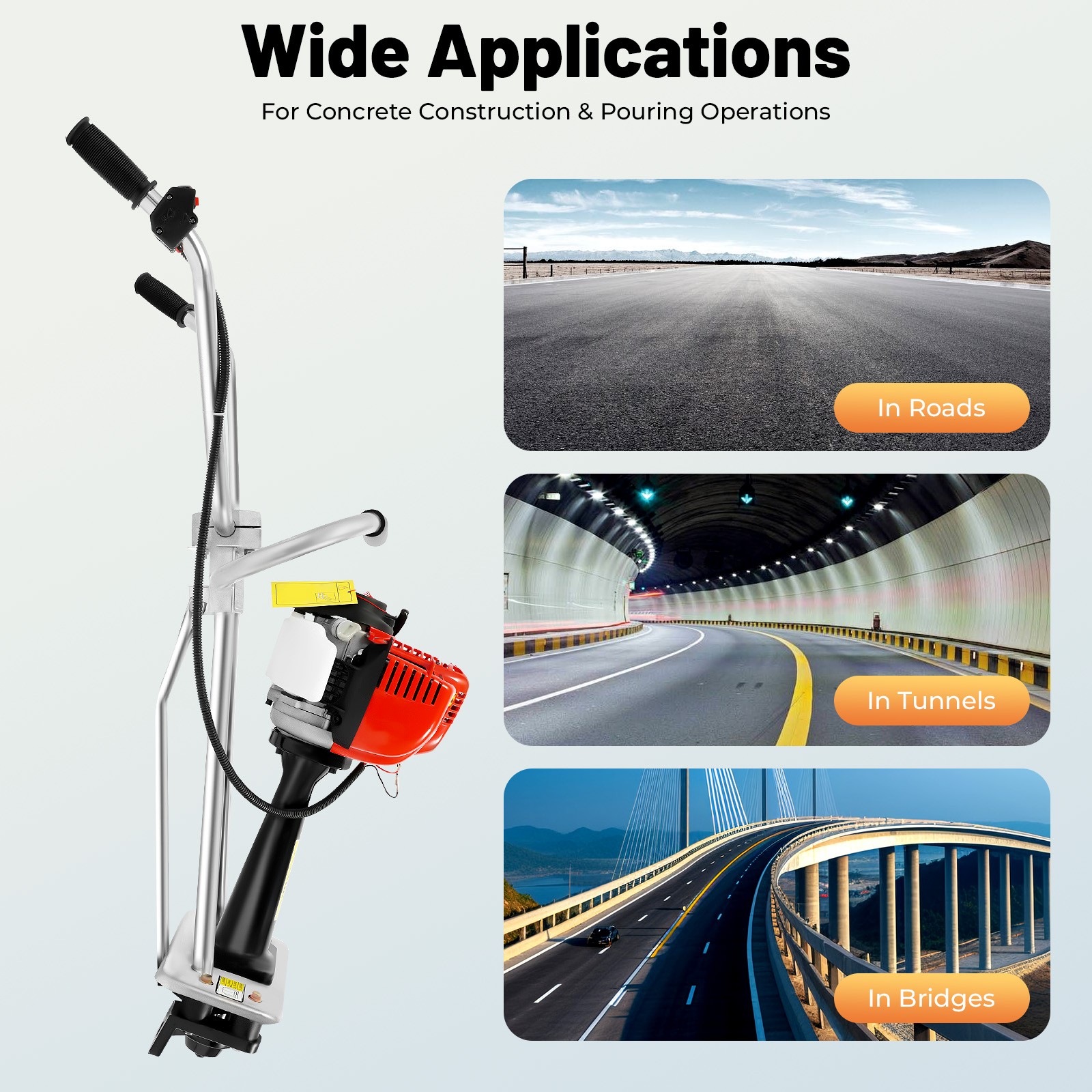 4 Stroke Gas Power Vibrating Concrete Power Screed Finishing Engine For 5m Ruler