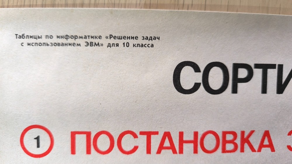 USSR Informatics Poster Insertion Sort Algorithm 1989 Soviet Computer Science