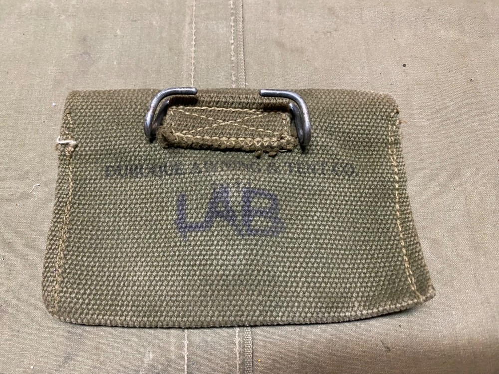 ORIGINAL WWII US ARMY INFANTRY M1942 FIRST AID CARLISLE BANDAGE CARRY BELT POUCH