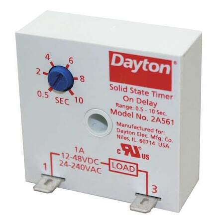 Dayton 2A561 Encapsulated Timer Relay, 1A, Solid State, Function - Timing