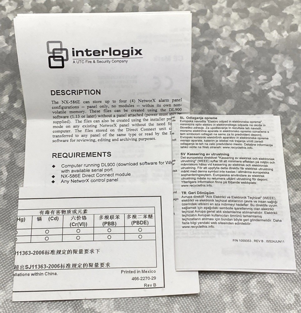 UTC Interlogix GE Security Caddx NetworX NX-586E QUICKLINK DIRECT CONNECT